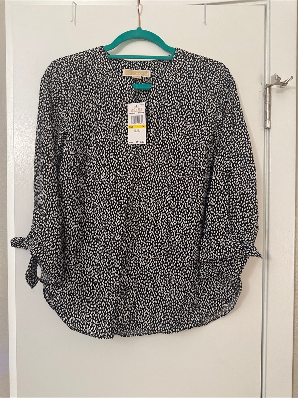 Michael Kors Black and White Printed Women's Blouse